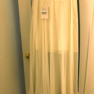 White Chiffon full length skirt